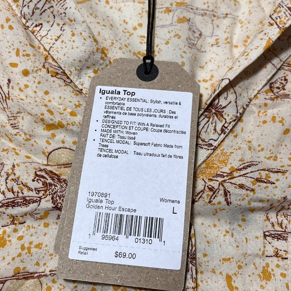NWT Prana Women's Iguala Top "Golden Hour Escape" Size Large Short Sleeve - Picture 4 of 9
